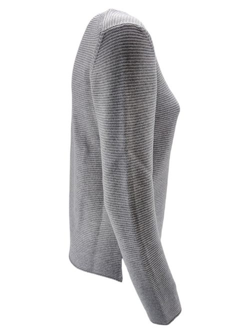 Maglia girocollo donna grigia in lana La fileria | 23268-14264052